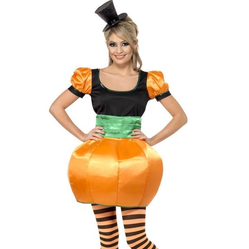 Pumpkin Costume, Adult - UK Dress 8-10 Womens Orange/Black/Green