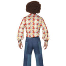 70s Patchwork Denim Look Deluxe Mens Blue Flares