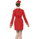 Trolley Dolly Costume Adult Red Jacket Skirt Scarf Hat