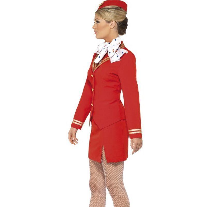 Trolley Dolly Costume Adult Red Gold Womens