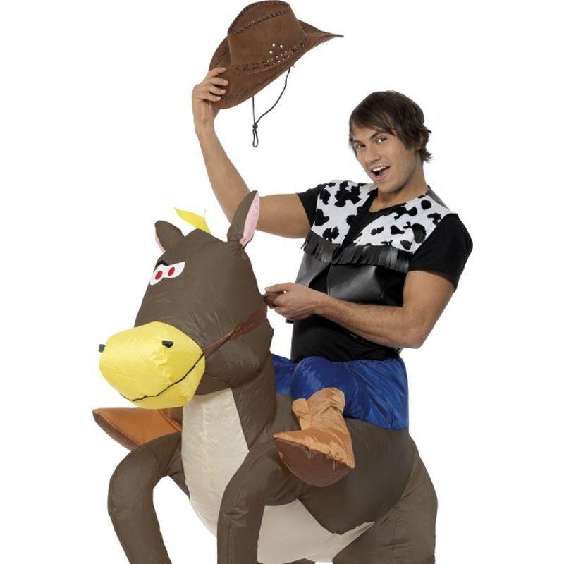 Ride Em Cowboy Inflatable Costume - One Size Mens Brown