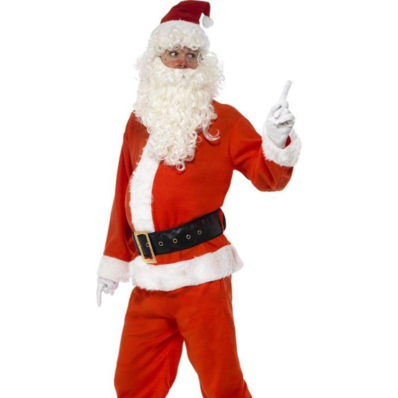 Santa Costume Jacket Trousers Hat Belt Gloves