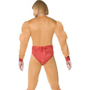 He Man Muscle Costume Adult Jumpsuit Orange Red Silver
