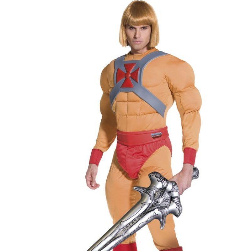 He Man/Prince Adam Costume - Medium Mens Orange/Red/Silver