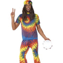 1960s Tie Dye Top and Flared Trousers - Medium Mens Rainbow