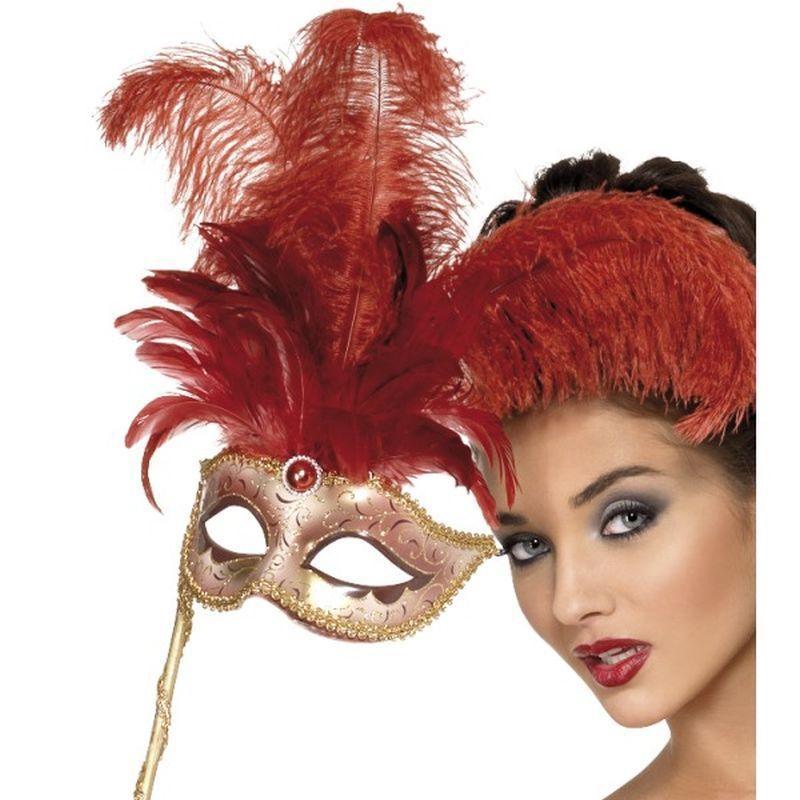 Baroque Fantasy Eyemask Adult Red Womens -1