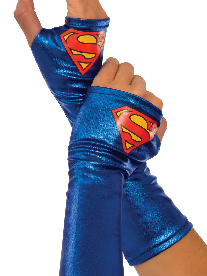 Supergirl Gauntlets Adult Womens Blue -2