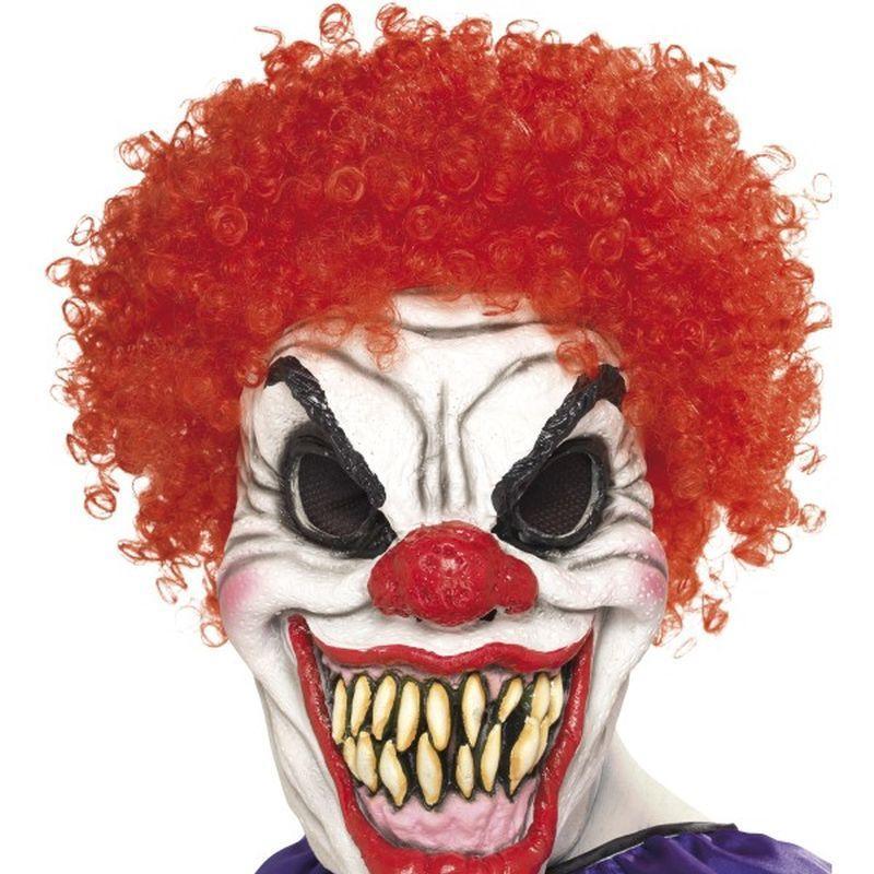 Scary Clown Mask Adult Red White Mens -1
