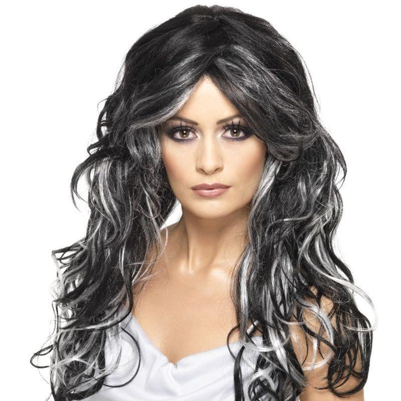 Gothic Bride Wig - One Size Womens Black/White