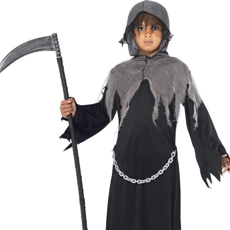 Grim Reaper Costume, Child - Medium Age 7-9 Boys Black/Grey