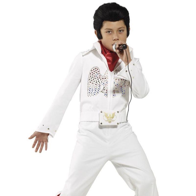 Elvis Costume - Medium Age 7-9 Boys White/Red