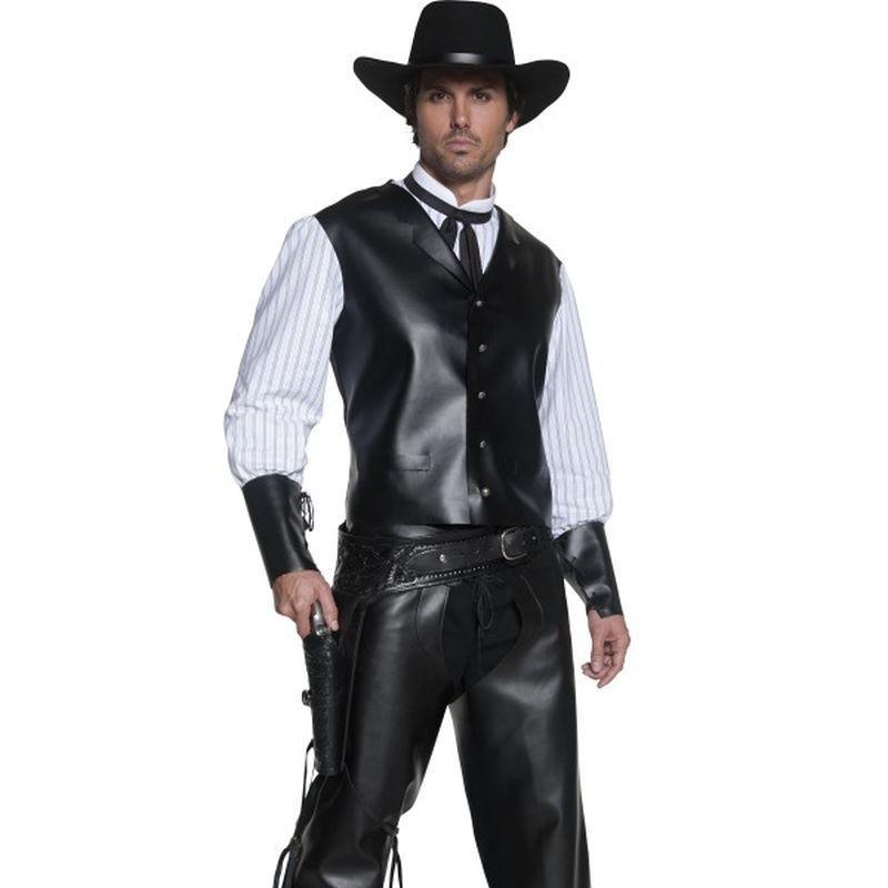 Authentic Western Gunslinger Costume - Medium Mens Black/White