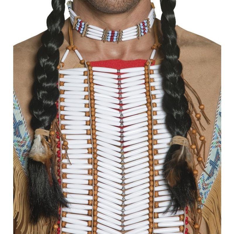 Native American Inspired Breastplate Adult White Mens -1