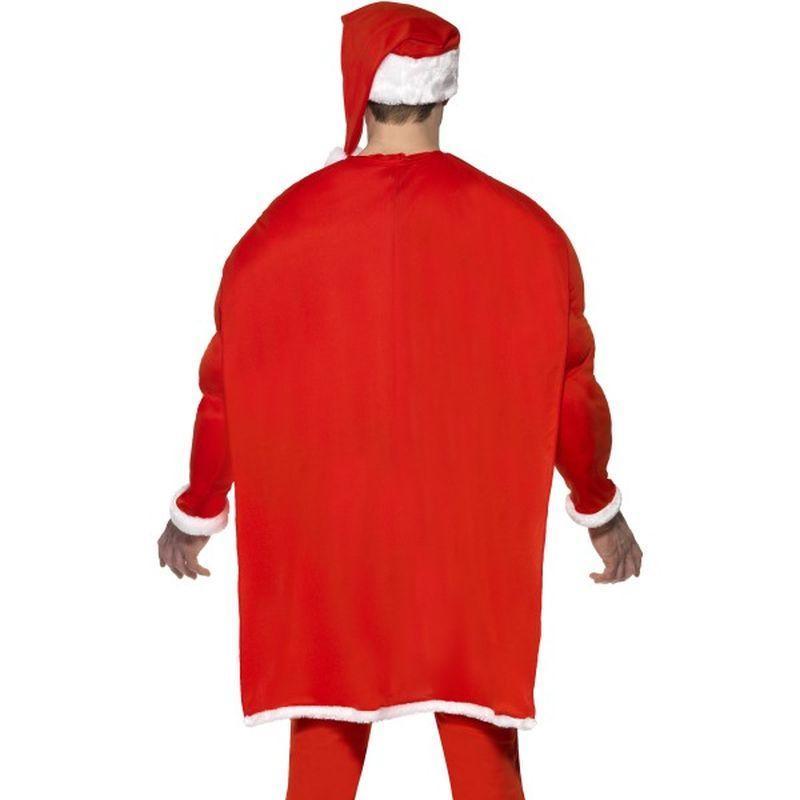 Super Fit Santa Costume & Beard Adult Red White Mens -2