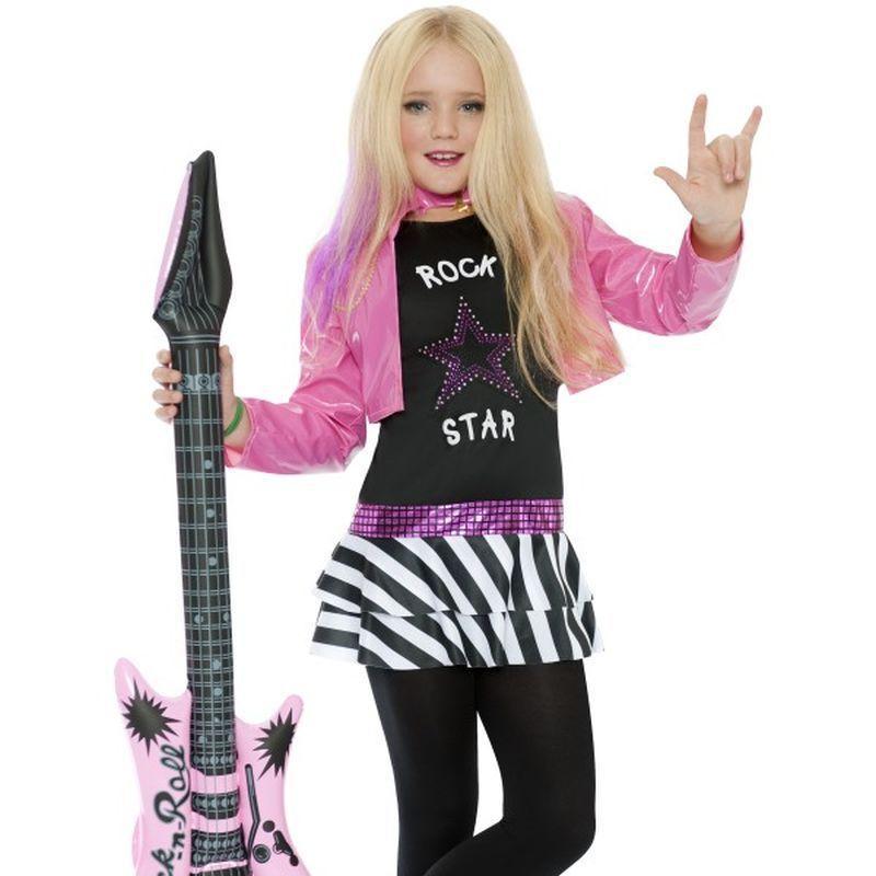Rockstar Glam Costume - Medium Age 7-9 Girls Black/Pink