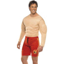 Baywatch Lifeguard Costume - Medium Mens Red/Nude