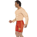 Baywatch Lifeguard Costume Muscle Suit Adult Red Shorts