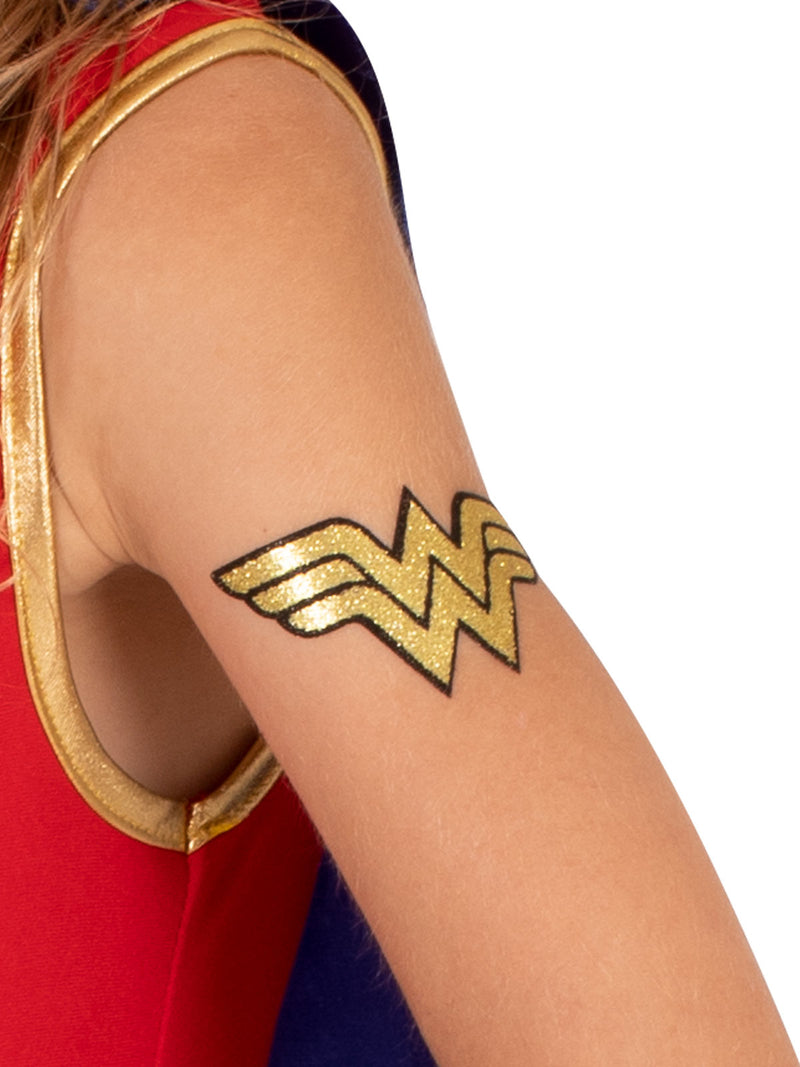 Wonder Woman Glitter Tattoo Womens Yellow -2