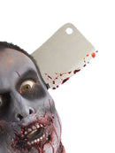 Zombie Cleaver Through Head Accessory Mens Silver