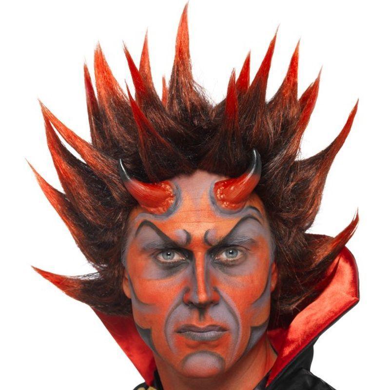 Devil Punky Wig, Red and Black - One Size Mens Red
