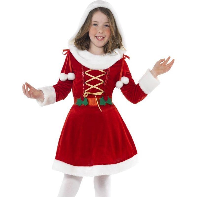 Little Miss Santa Costume - Medium Age 7-9 Girls Red/White