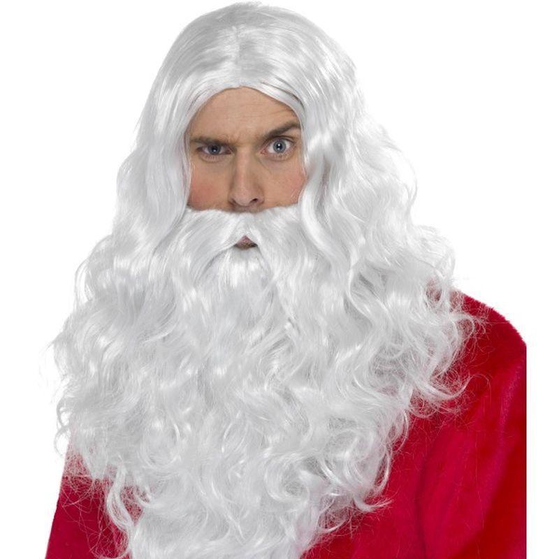 Santa Long Wig - One Size Mens White
