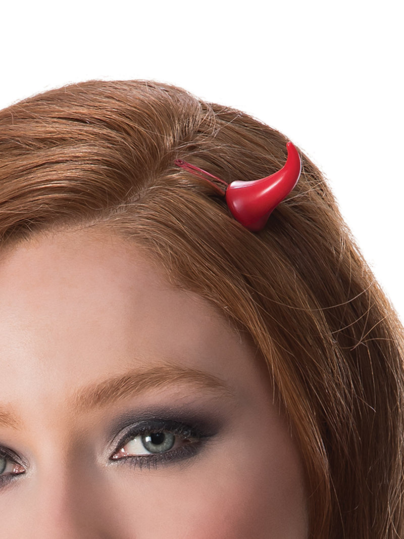 Devil Horns Clip On Adult Unisex Red