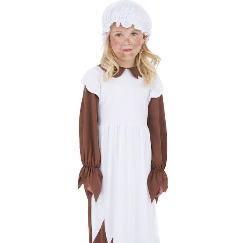 Poor Victorian Costume - Medium Age 7-9 Girls Brown/White