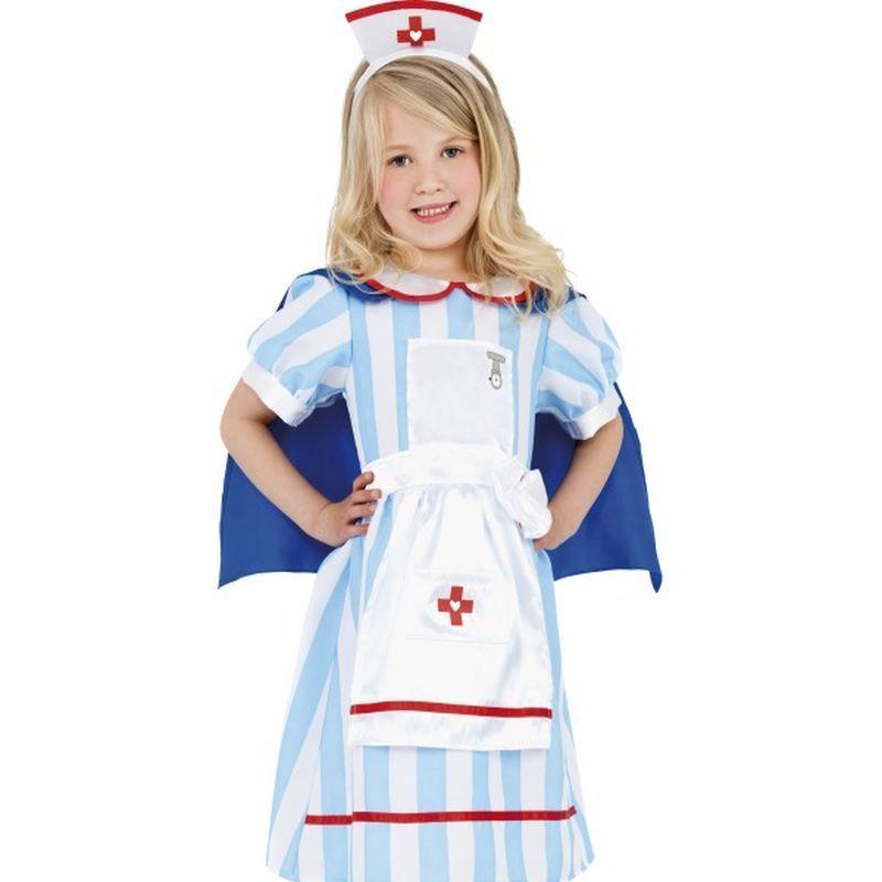 Vintage Nurse Costume - Small Age 4-6 Girls Blue/White
