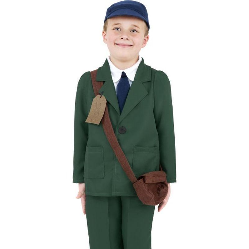 World War II Evacuee Boy Costume - Medium Age 7-9 Boys Green