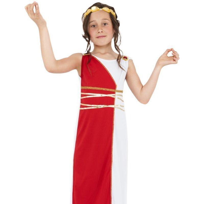 Grecian Girl Costume - Medium Age 7-9 Girls Red/White