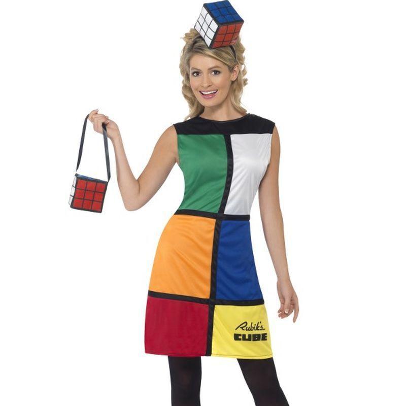 Rubiks Cube Costume with Heanband - UK Dress 8-10 Womens Multi