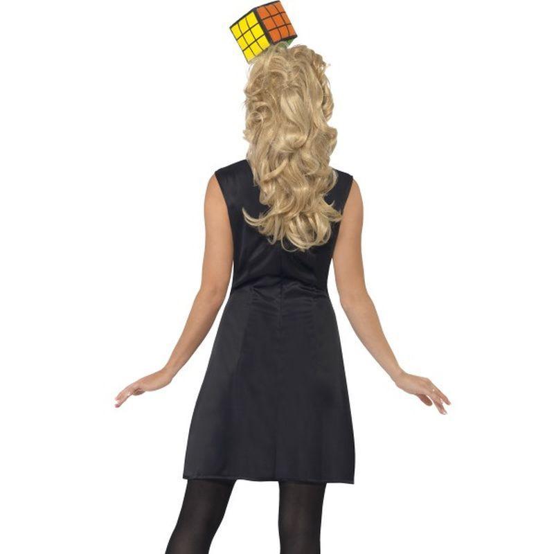 80s Rubiks Cube Costume Adult Multi Coloured Dress Bag Headband