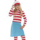 Wheres Wally? Wenda Child Costume - Small Age 4-6 Girls Red/White/Blue