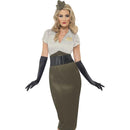 WW2 Army Pin Up Spice Darling Costume - UK Dress 8-10 Womens Green