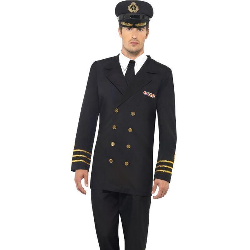 Navy Officer Costume, Male - Medium Mens Black
