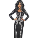 Skeleton Costume - UK Dress 8-10 Womens Black/White
