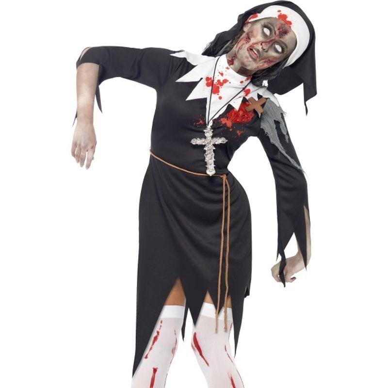 Zombie Bloody Sister Mary Costume - UK Dress 8-10 Womens Black/White