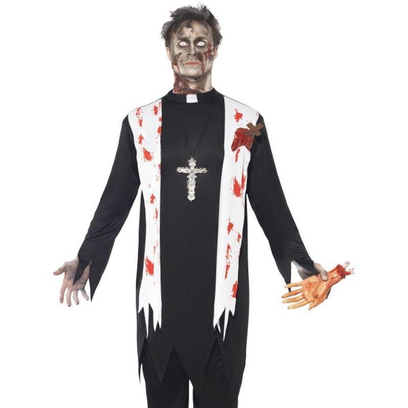 Zombie Priest Costume - Medium Mens Black/White