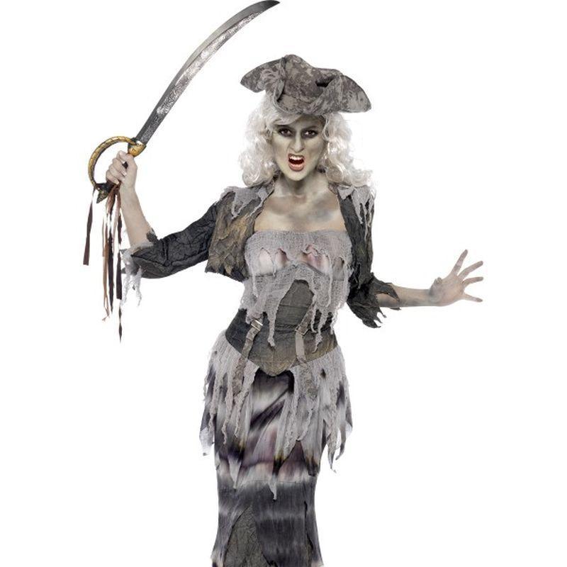 Ghost Ship Ghoulina Costume - UK Dress 8-10 Womens Grey/Black