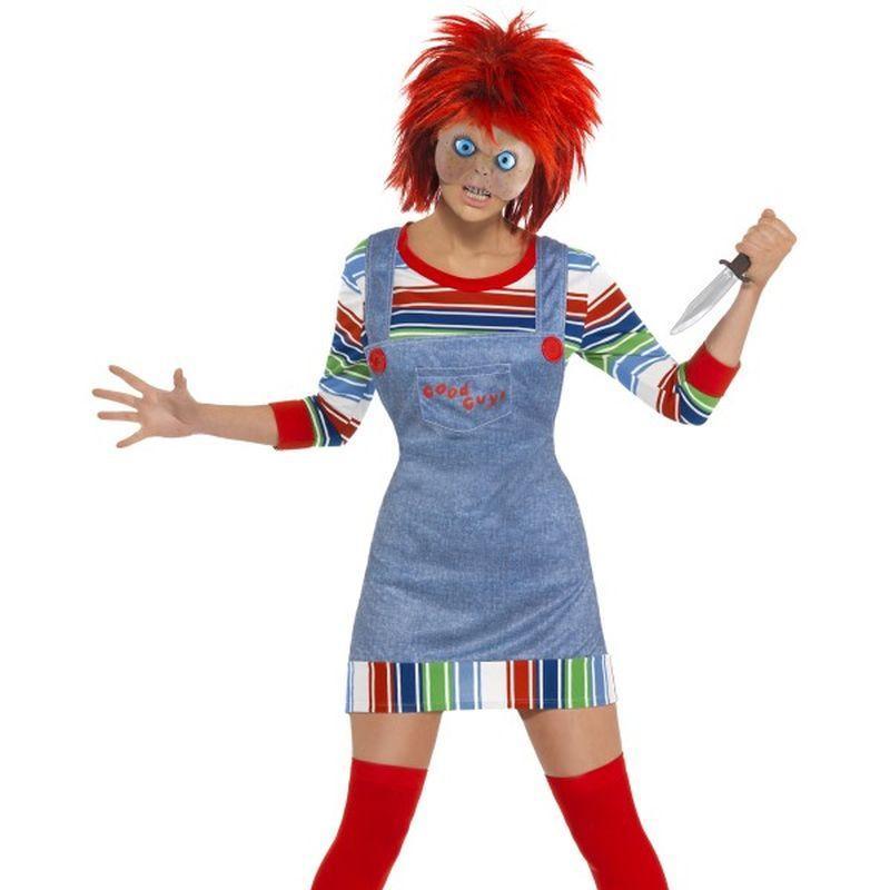Chucky Costume - Ladies - UK Dress 8-10 Womens Blue/Red