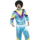 80s Height of Fashion Shell Suit Costume - XL Mens Blue/Yellow