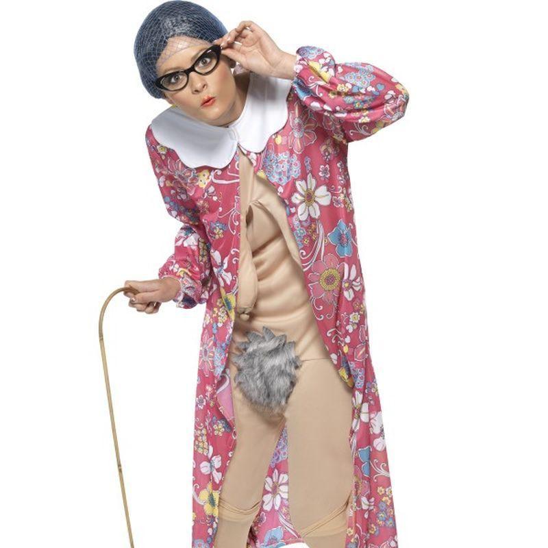 Gravity Granny Costume Adult Pink Skin Mens -1