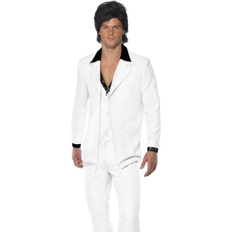 1970s Suit Costume Adult White Mens -1