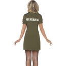 Sexy Top Gun Costume Green Ladies Dress