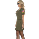 Sexy Top Gun Costume Green Ladies Dress