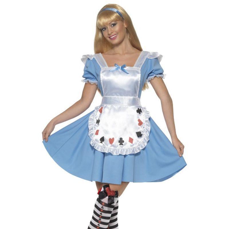 Deck of Cards Girl Costume - UK Dress 8-10 Womens Blue/White