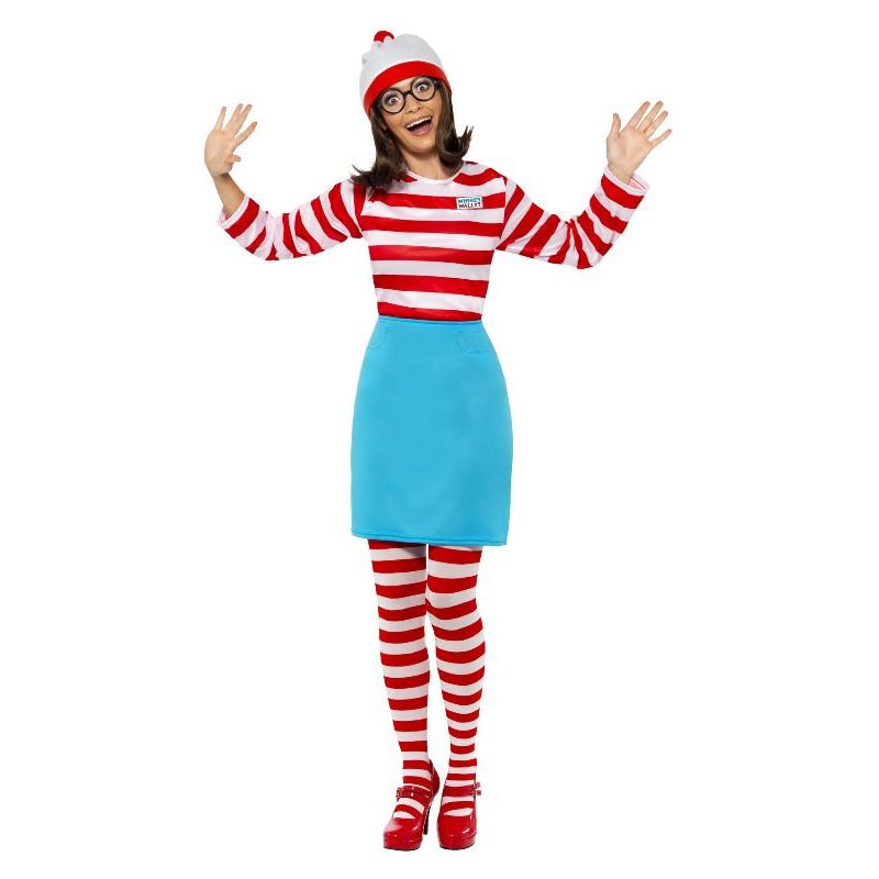 Where's Wally? Wenda Costume Adult Red White Blue Womens