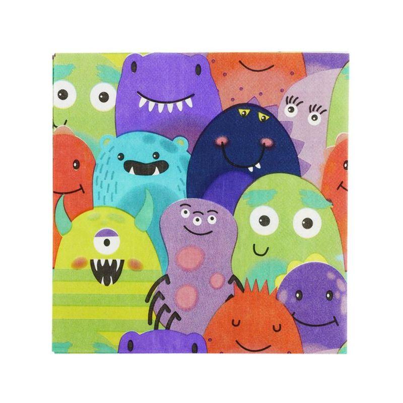 Monster Tableware Party Napkins X8 Unisex