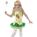 Zombie Fairy Costume - UK Dress 12-14 Womens Green/Red